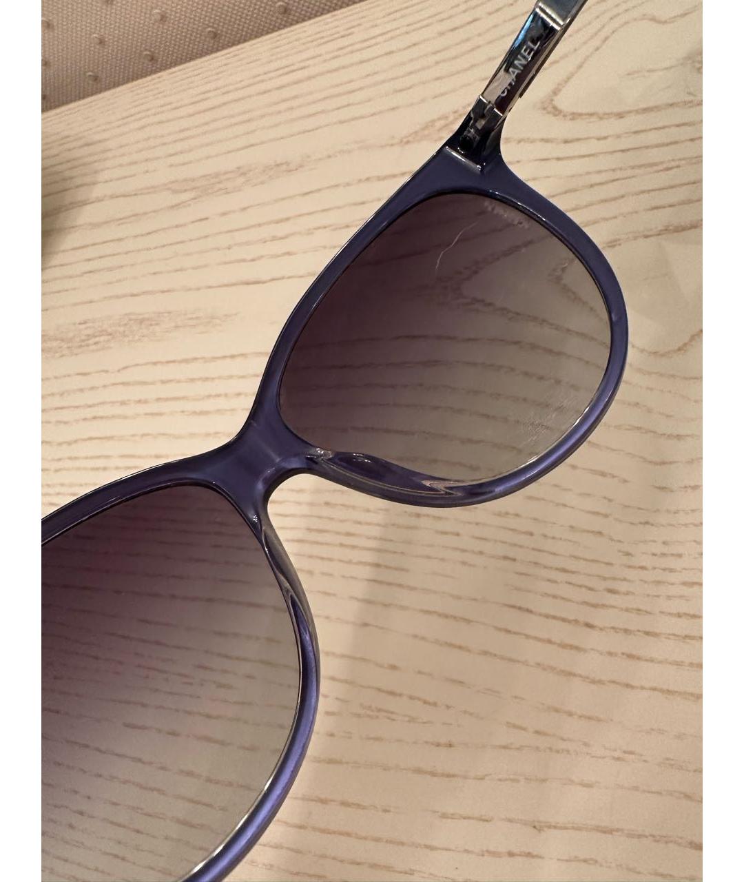CHANEL PRE-OWNED Синие пластиковые солнцезащитные очки, фото 7