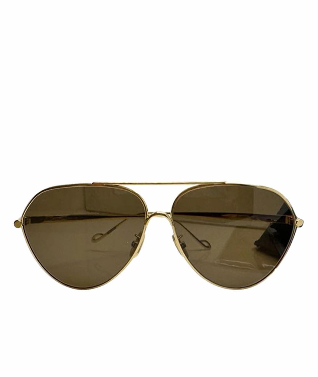 LOEWE Золотые металлические солнцезащитные очки, фото 1