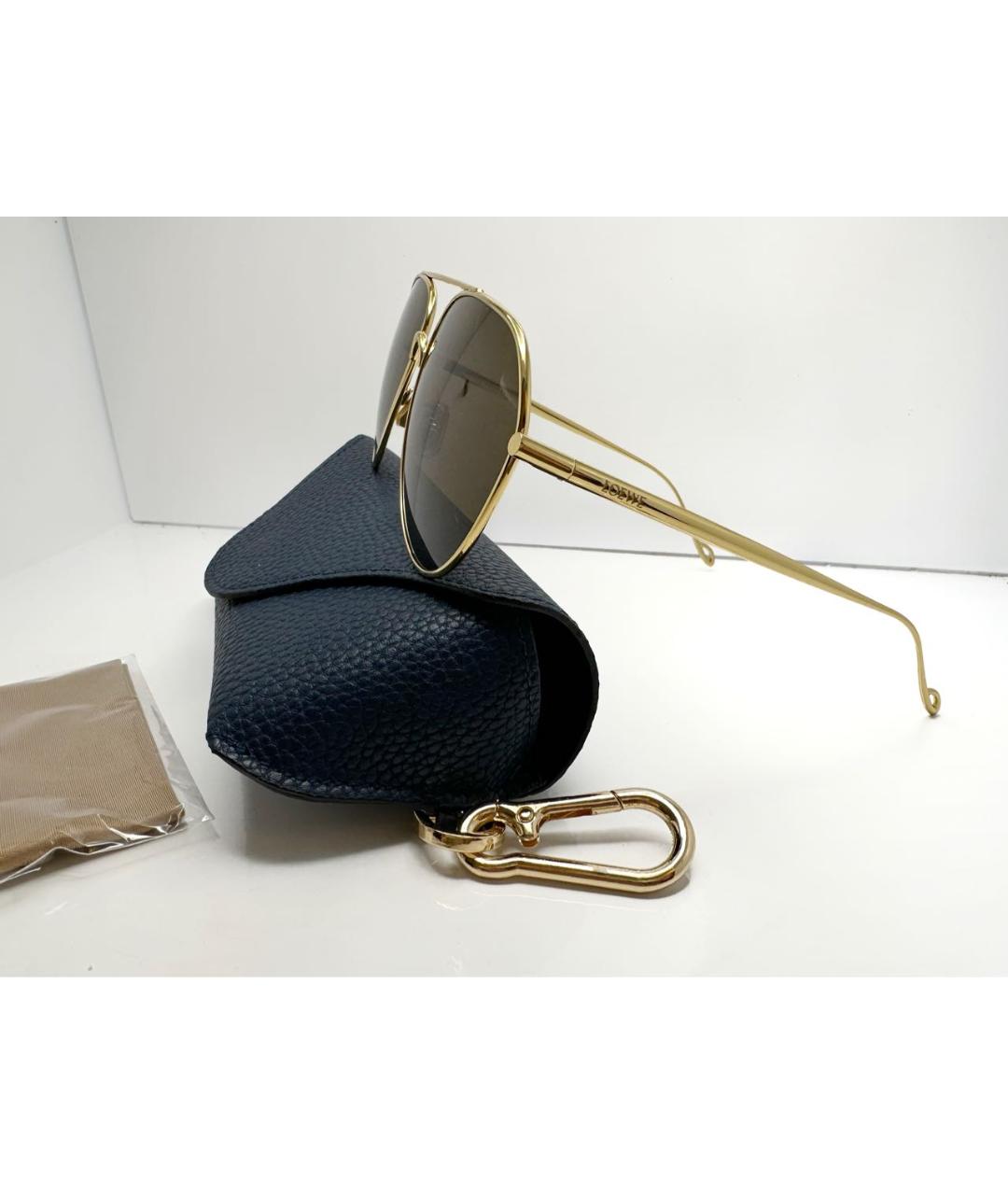 LOEWE Золотые металлические солнцезащитные очки, фото 2