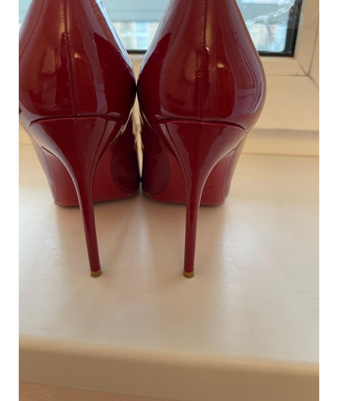 CHRISTIAN LOUBOUTIN Бордовые туфли из лакированной кожи, фото 4