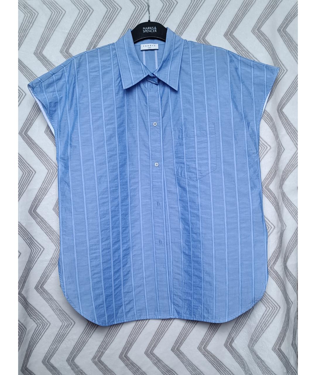 SANDRO Голубая хлопковая рубашка, фото 10