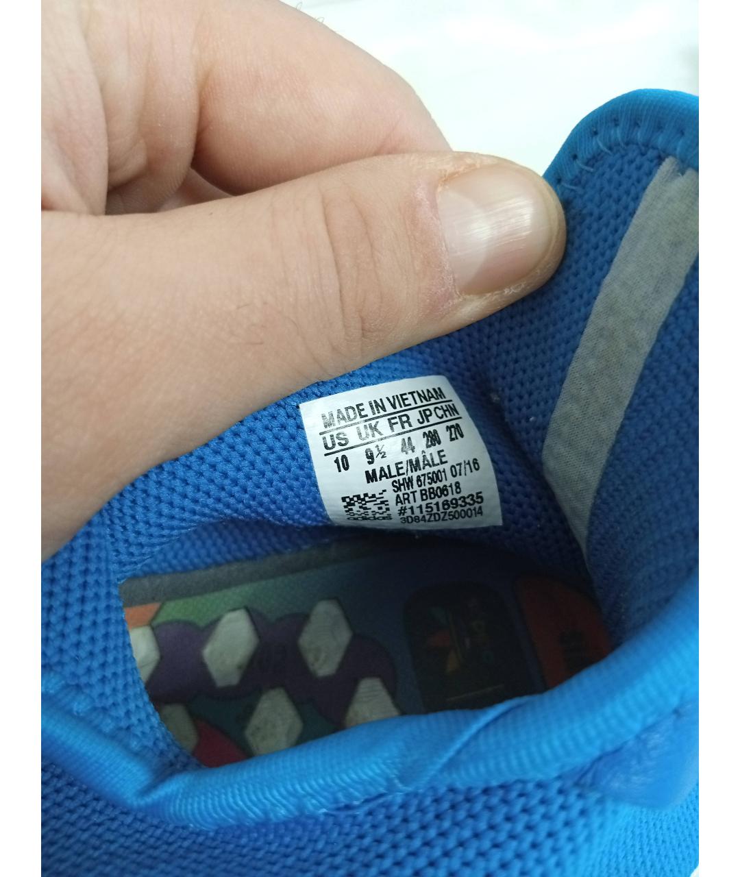 ADIDAS Синие текстильные низкие кроссовки / кеды, фото 3