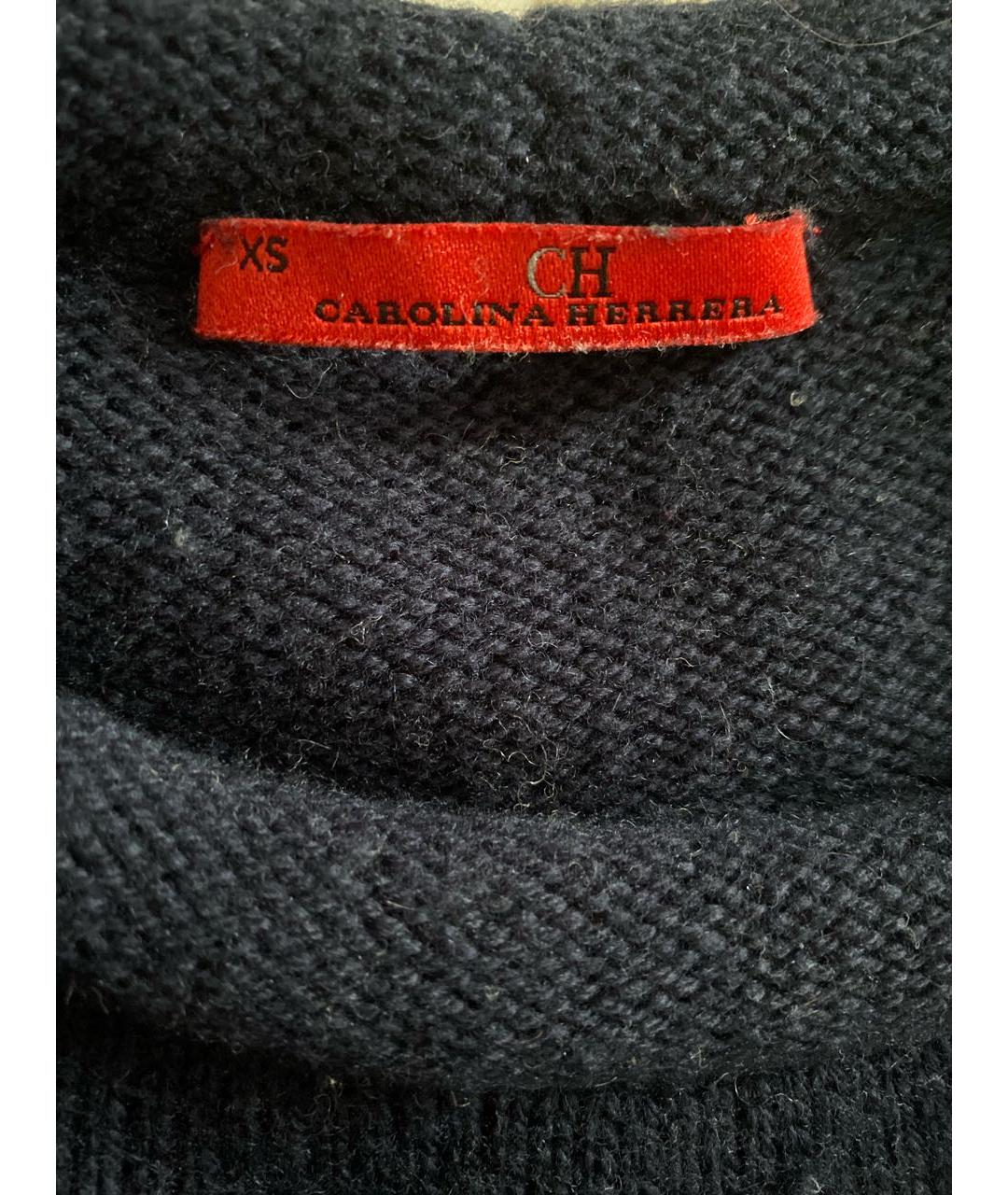 CAROLINA HERRERA Темно-синий шерстяной джемпер / свитер, фото 4