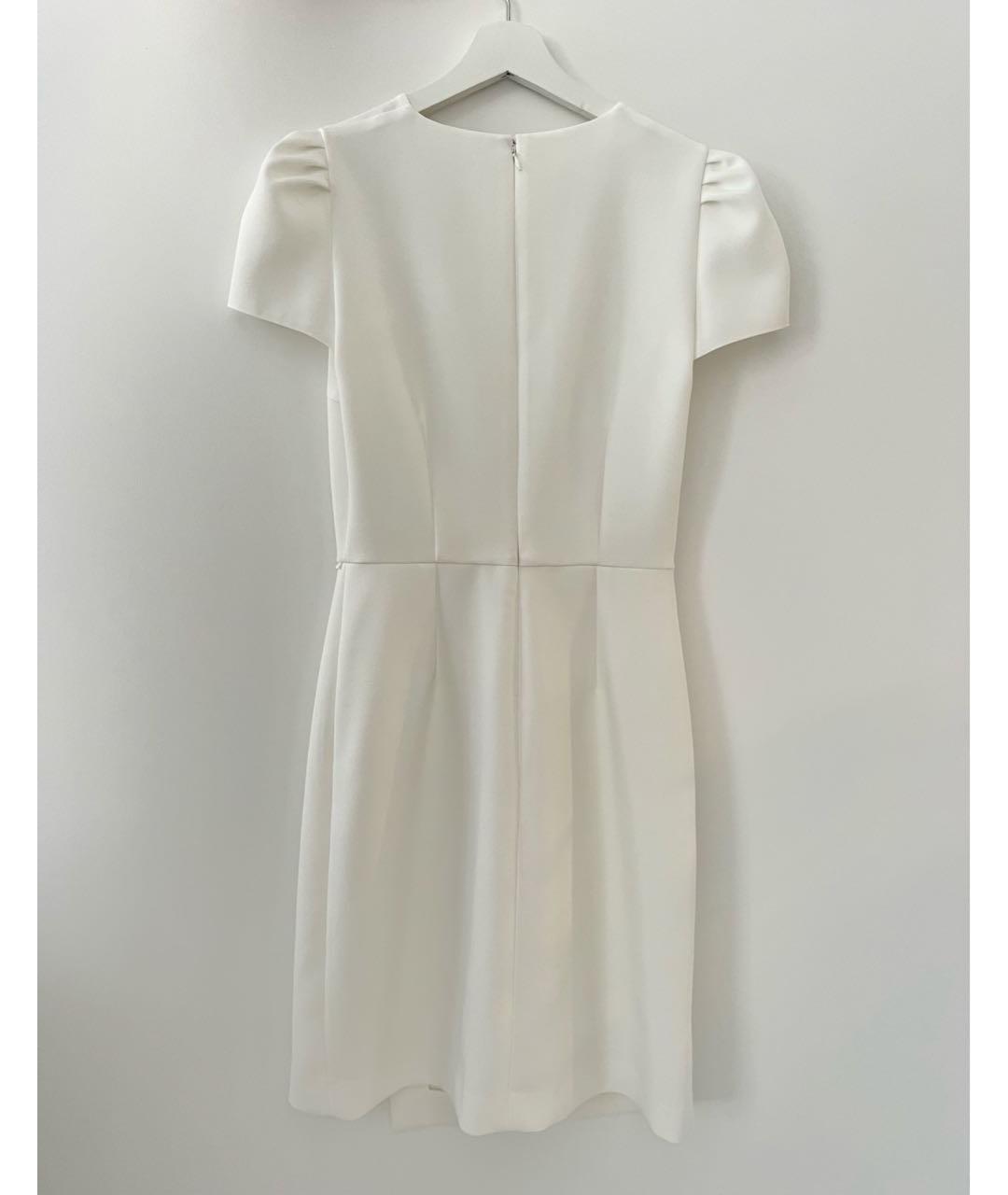 ELISABETTA FRANCHI Белое шифоновое коктейльное платье, фото 2