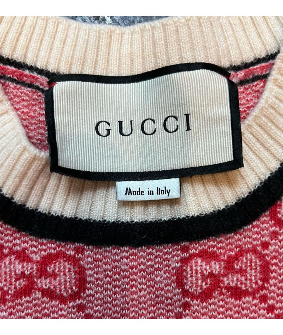 GUCCI Красный шерстяной джемпер / свитер, фото 2