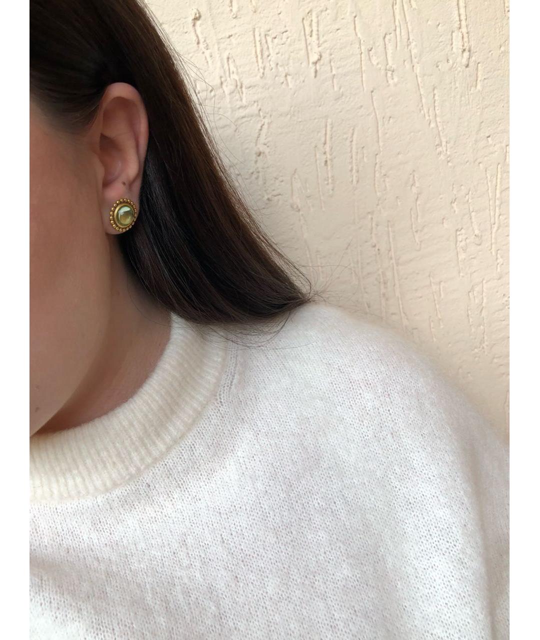 SAINT LAURENT Зеленые металлические серьги, фото 6