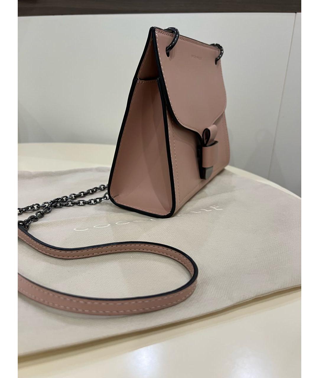 COCCINELLE Розовая кожаная сумка через плечо, фото 2