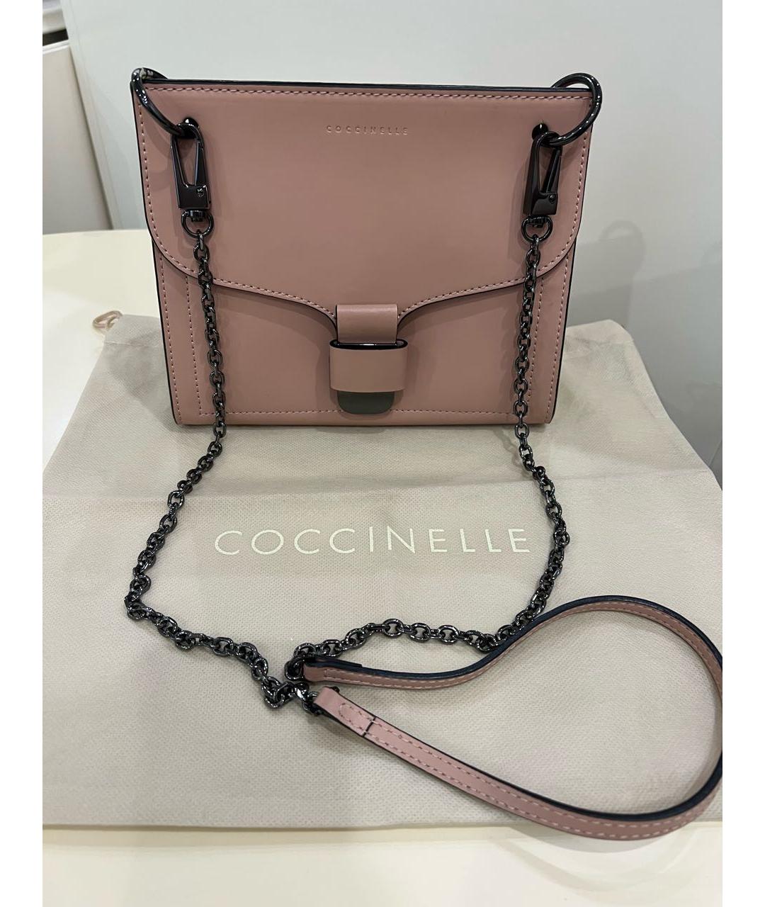 COCCINELLE Розовая кожаная сумка через плечо, фото 9