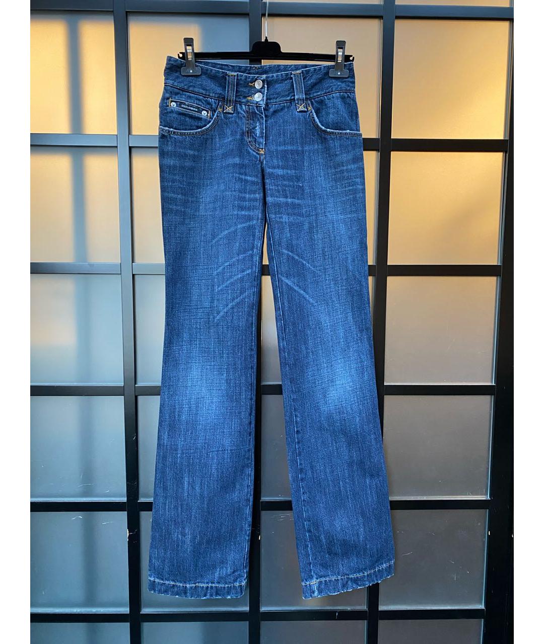 DOLCE & GABBANA VINTAGE Синие хлопковые прямые джинсы, фото 6