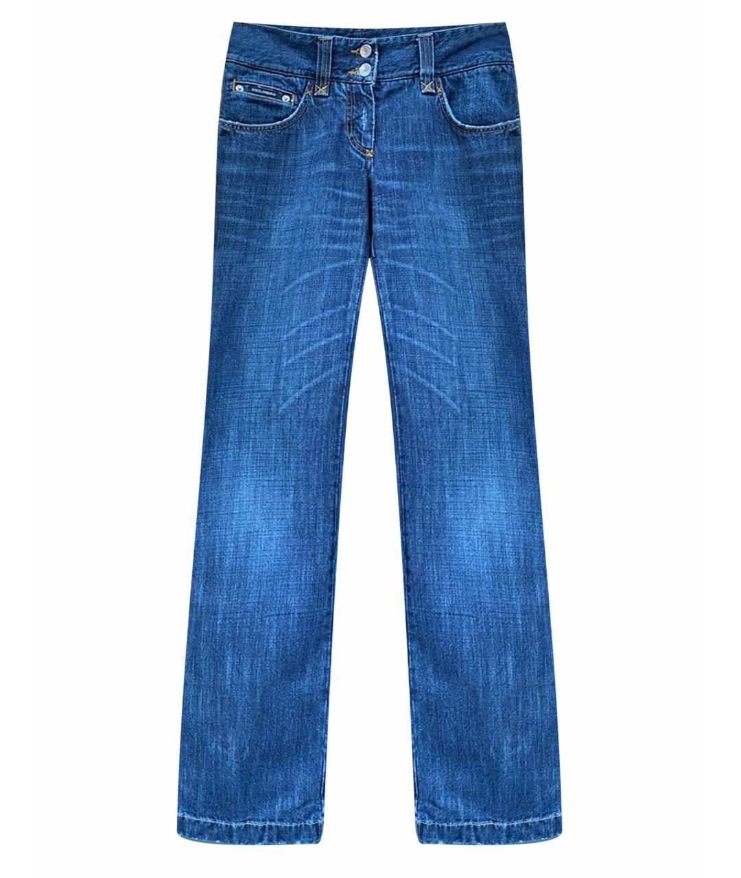 DOLCE & GABBANA VINTAGE Синие хлопковые прямые джинсы, фото 1