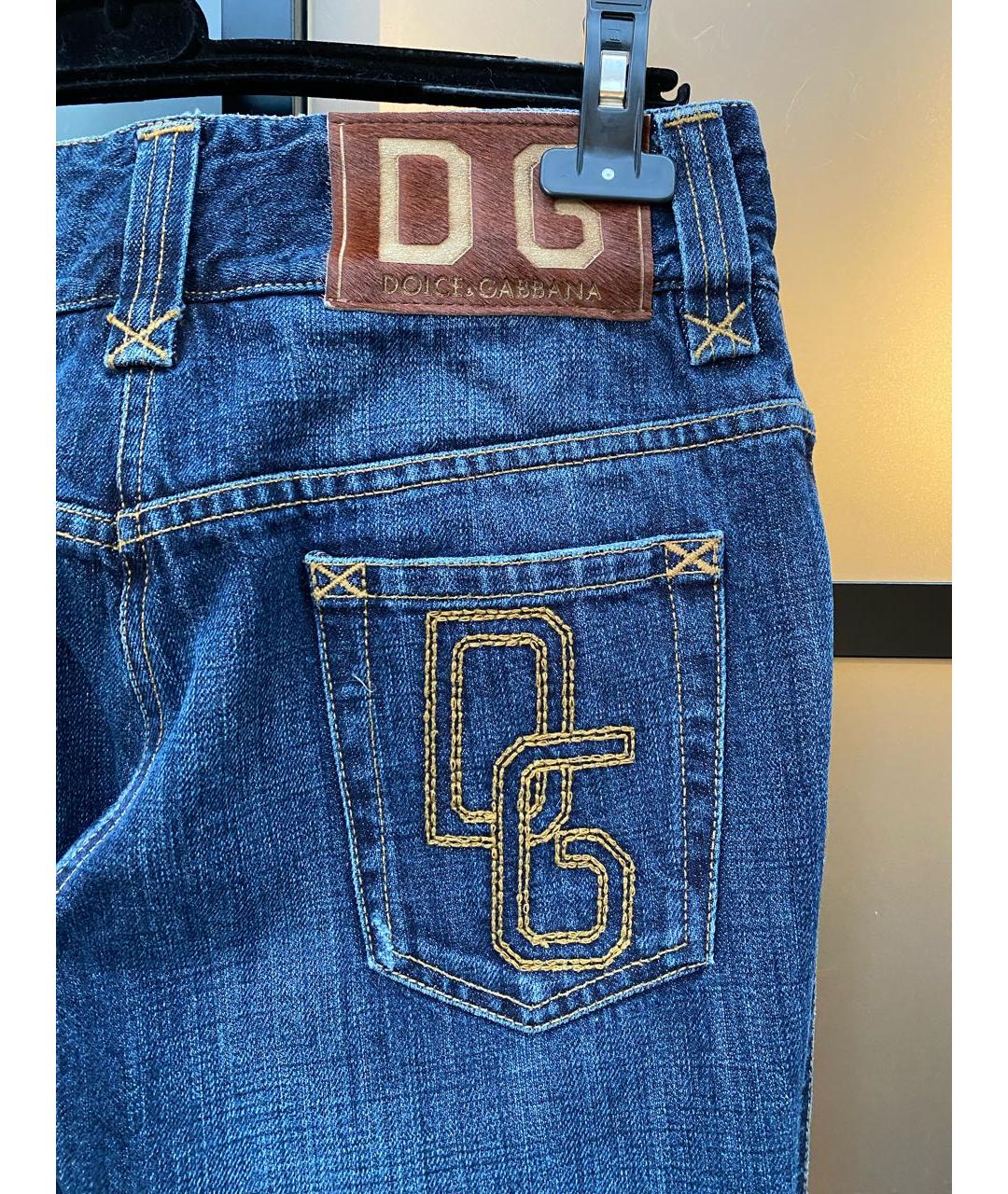 DOLCE & GABBANA VINTAGE Синие хлопковые прямые джинсы, фото 3