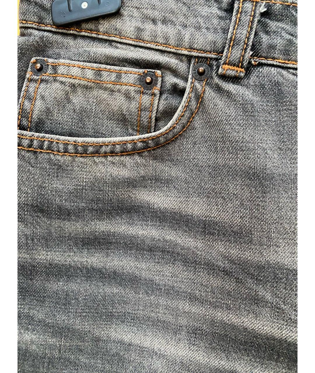 SPORTMAX Серые хлопковые джинсы клеш, фото 5