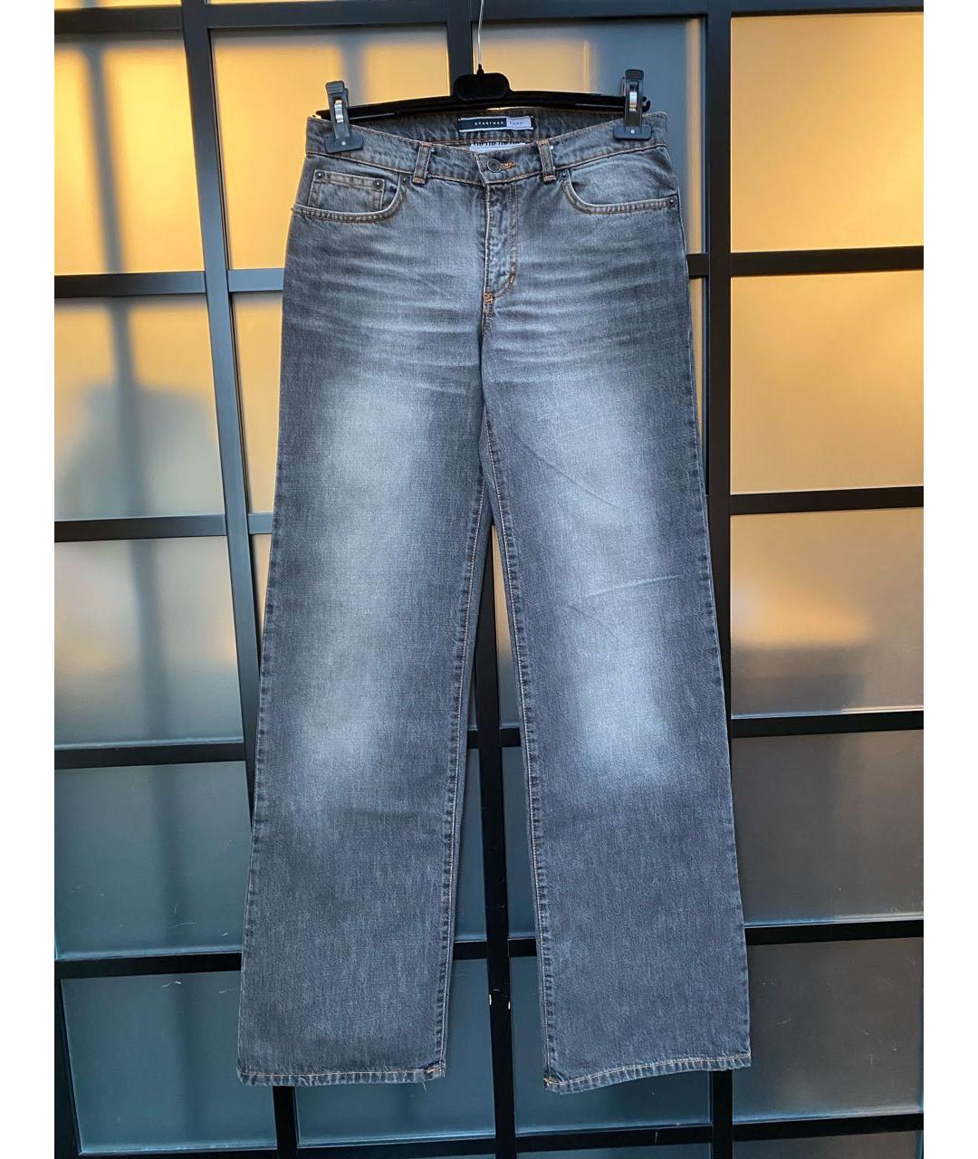 SPORTMAX Серые хлопковые джинсы клеш, фото 6