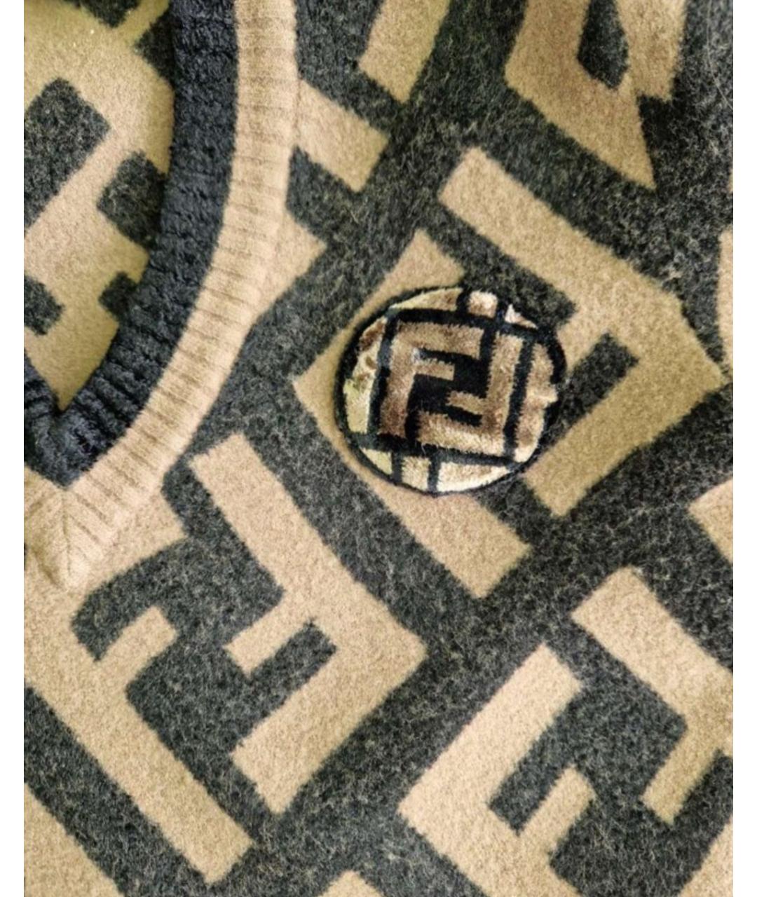 FENDI Коричневый шерстяной джемпер / свитер, фото 4