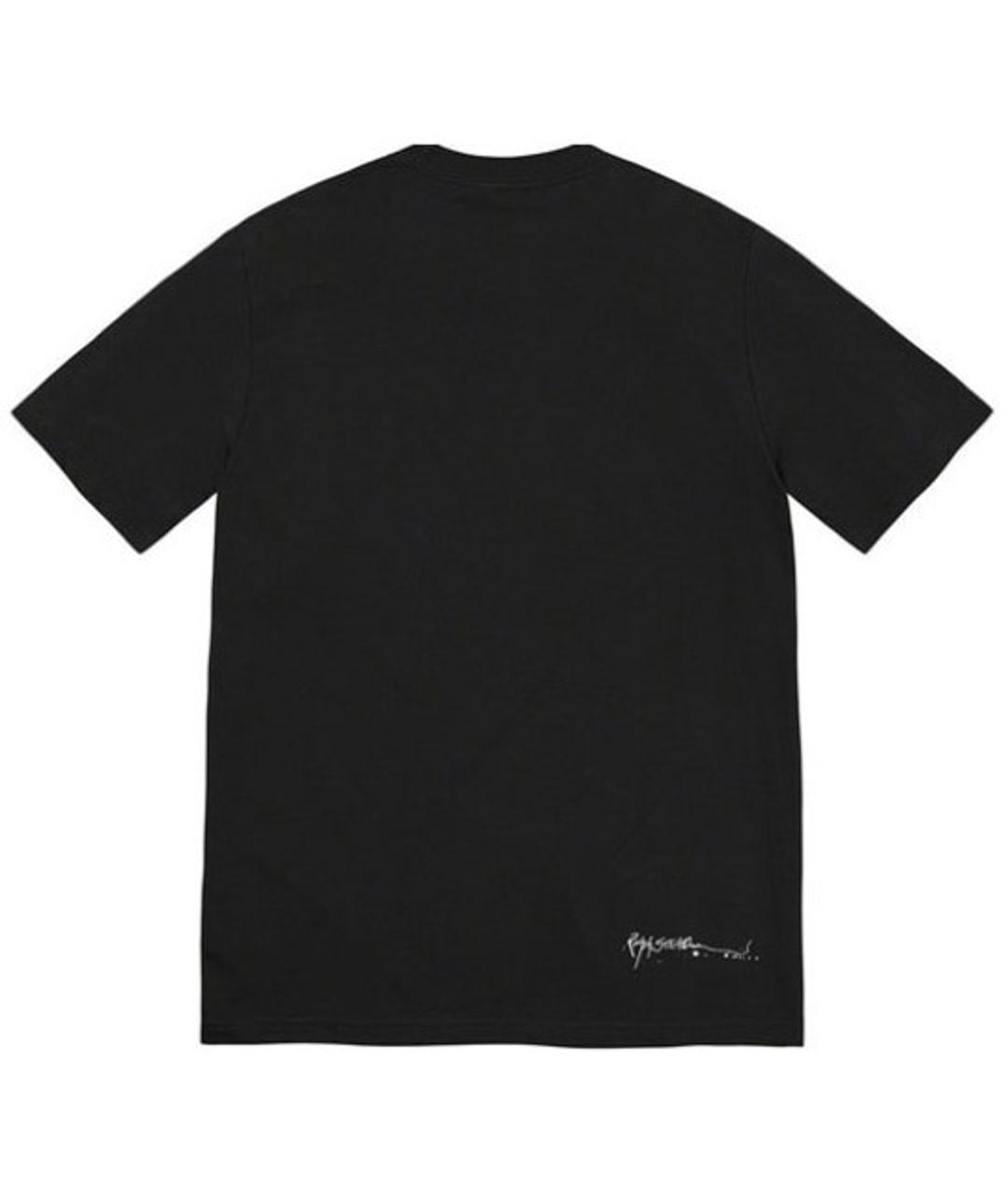 SUPREME Черная хлопковая футболка, фото 2