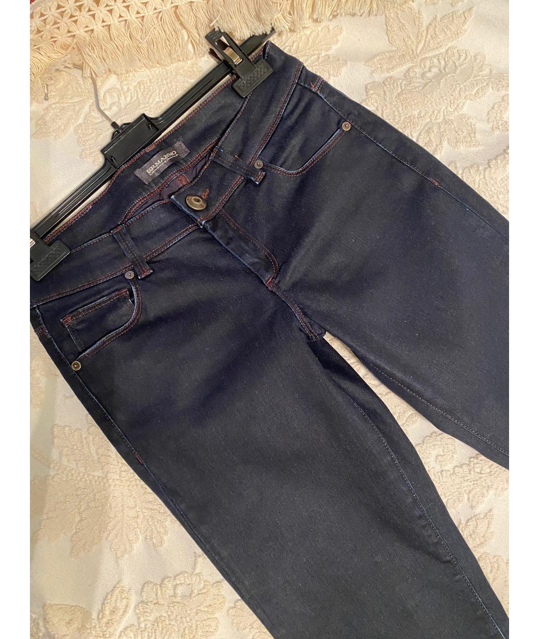 ERMANNO ERMANNO Темно-синие хлопковые прямые джинсы, фото 5