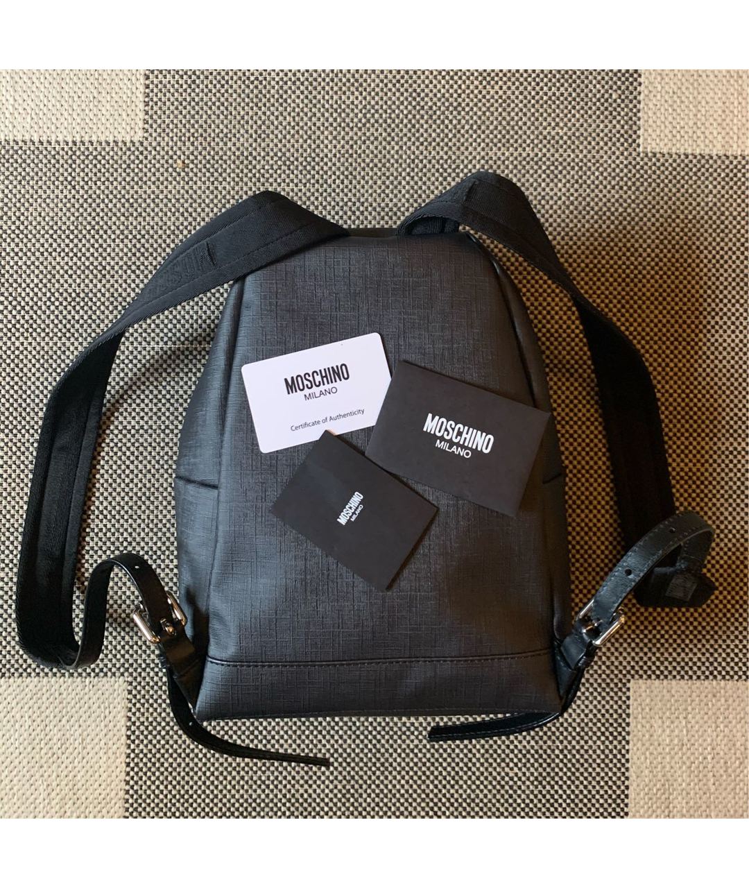 MOSCHINO Серый синтетический рюкзак, фото 8