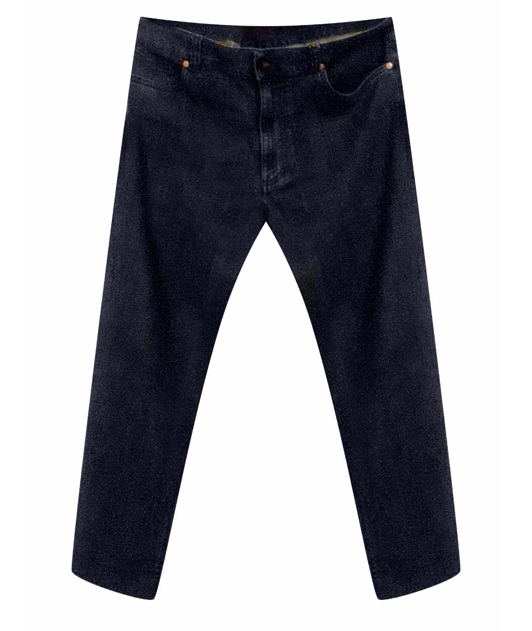 CANALI Темно-синие хлопковые прямые джинсы, фото 1
