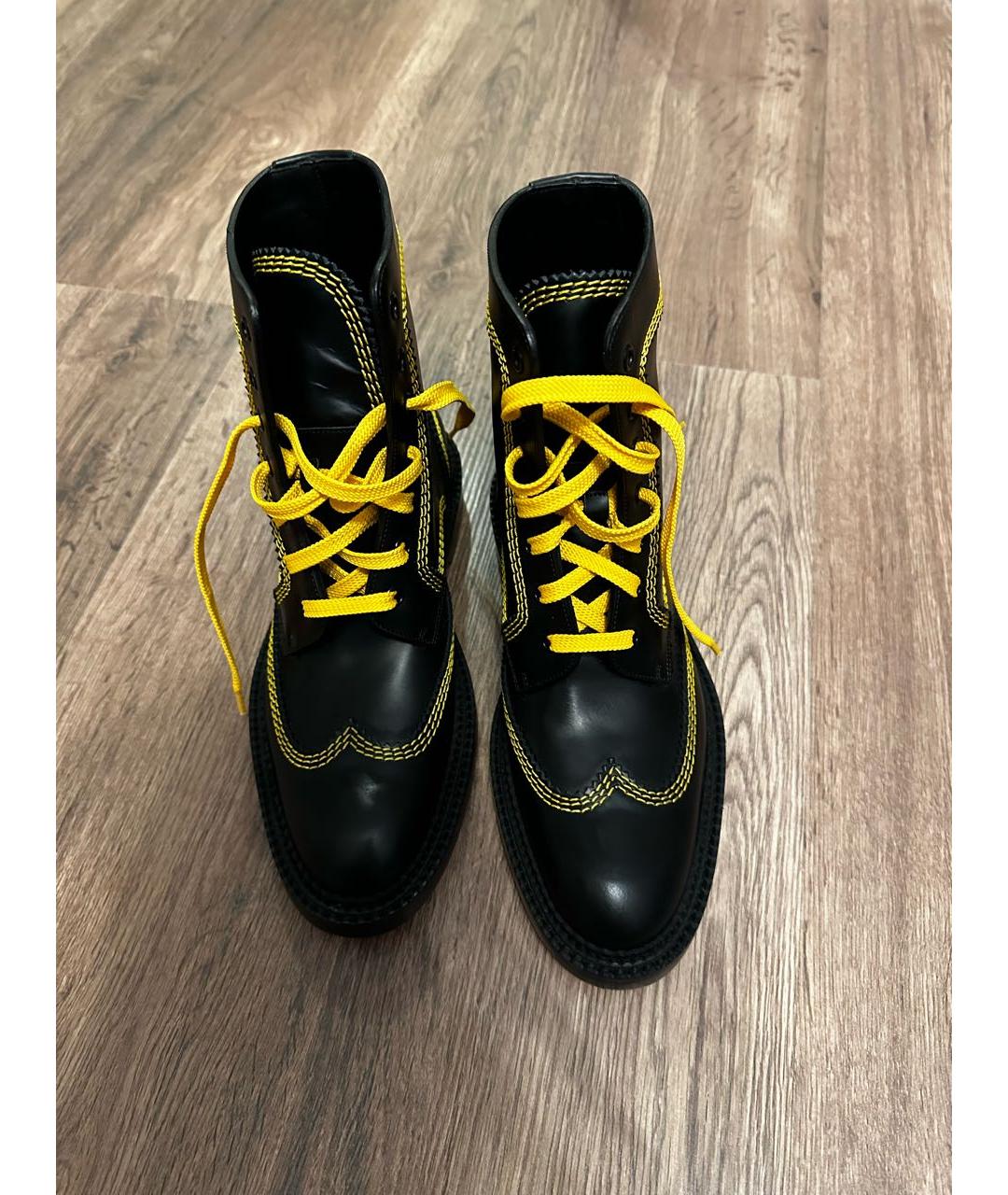 BURBERRY Черные кожаные высокие ботинки, фото 2