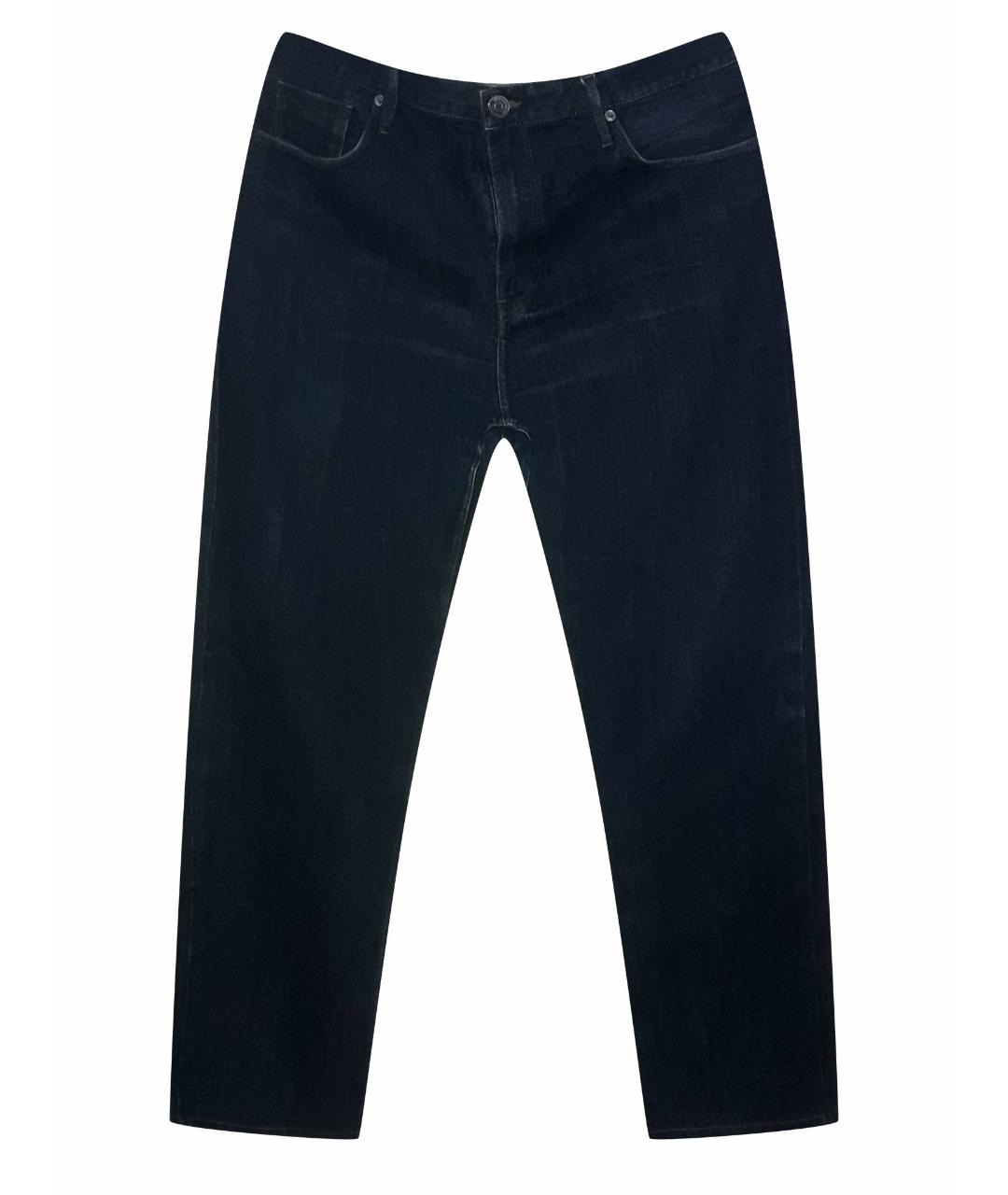 BURBERRY Темно-синие хлопковые прямые джинсы, фото 1