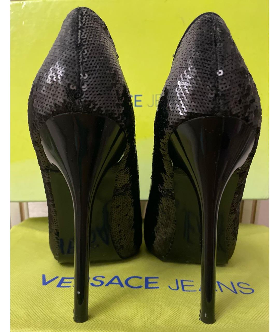 VERSACE JEANS COUTURE Черные текстильные туфли, фото 4