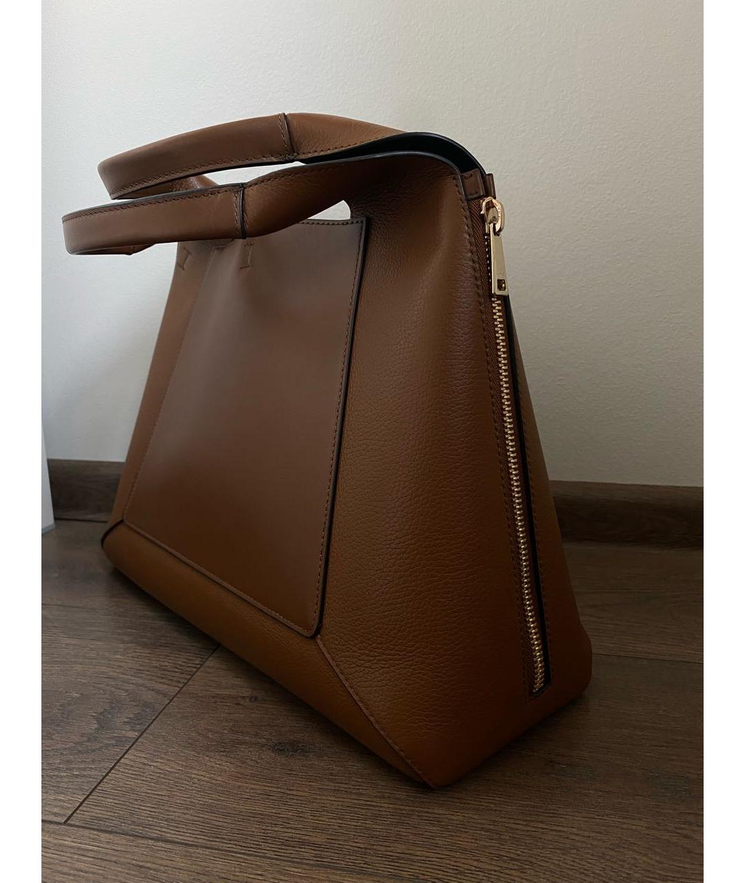 FURLA Коричневая кожаная сумка тоут, фото 2