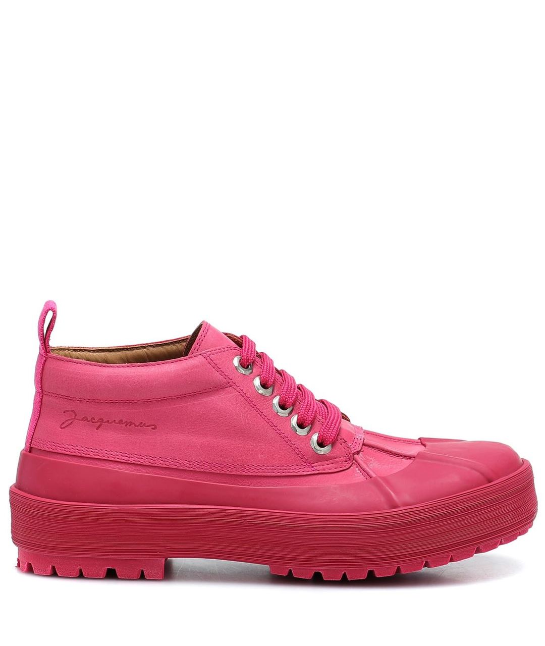 JACQUEMUS Розовые кожаные ботинки, фото 1