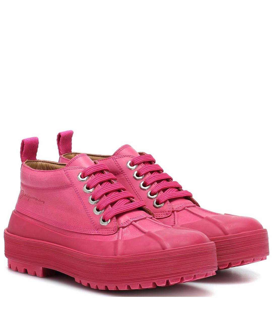 JACQUEMUS Розовые кожаные ботинки, фото 2
