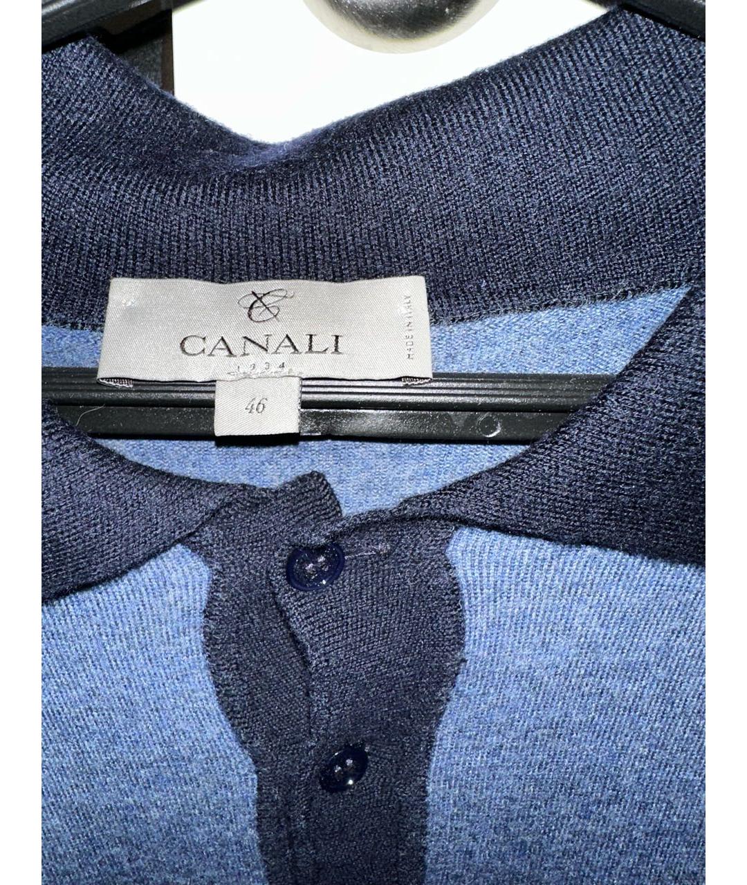 CANALI Темно-синий шерстяной джемпер / свитер, фото 4