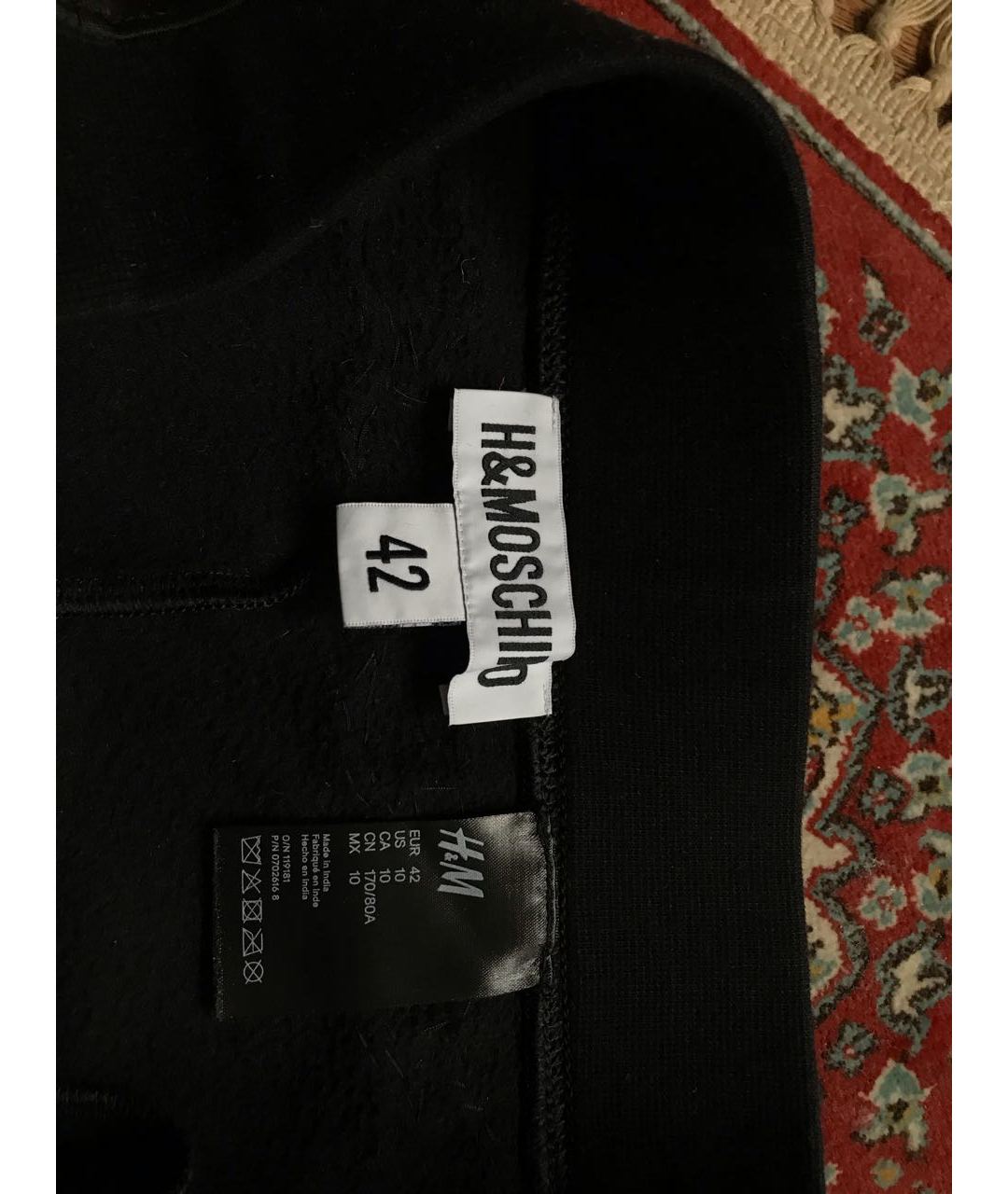 MOSCHINO Черные полиэстеровые прямые брюки, фото 4