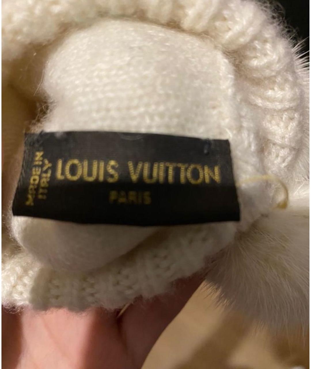 LOUIS VUITTON PRE-OWNED Белый кашемировый шарф, фото 5