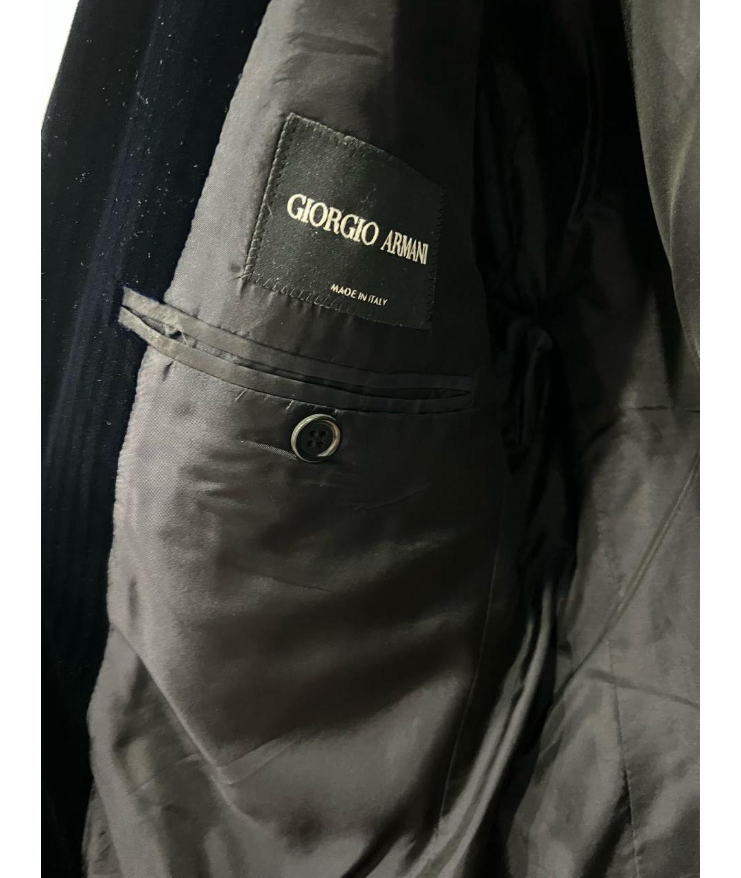GIORGIO ARMANI Темно-синий бархатный пиджак, фото 5