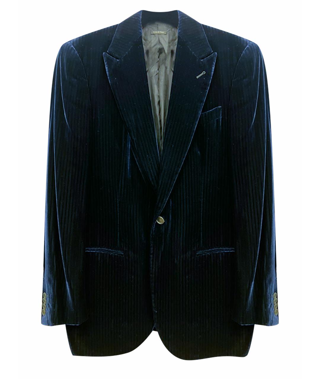 GIORGIO ARMANI Темно-синий бархатный пиджак, фото 1
