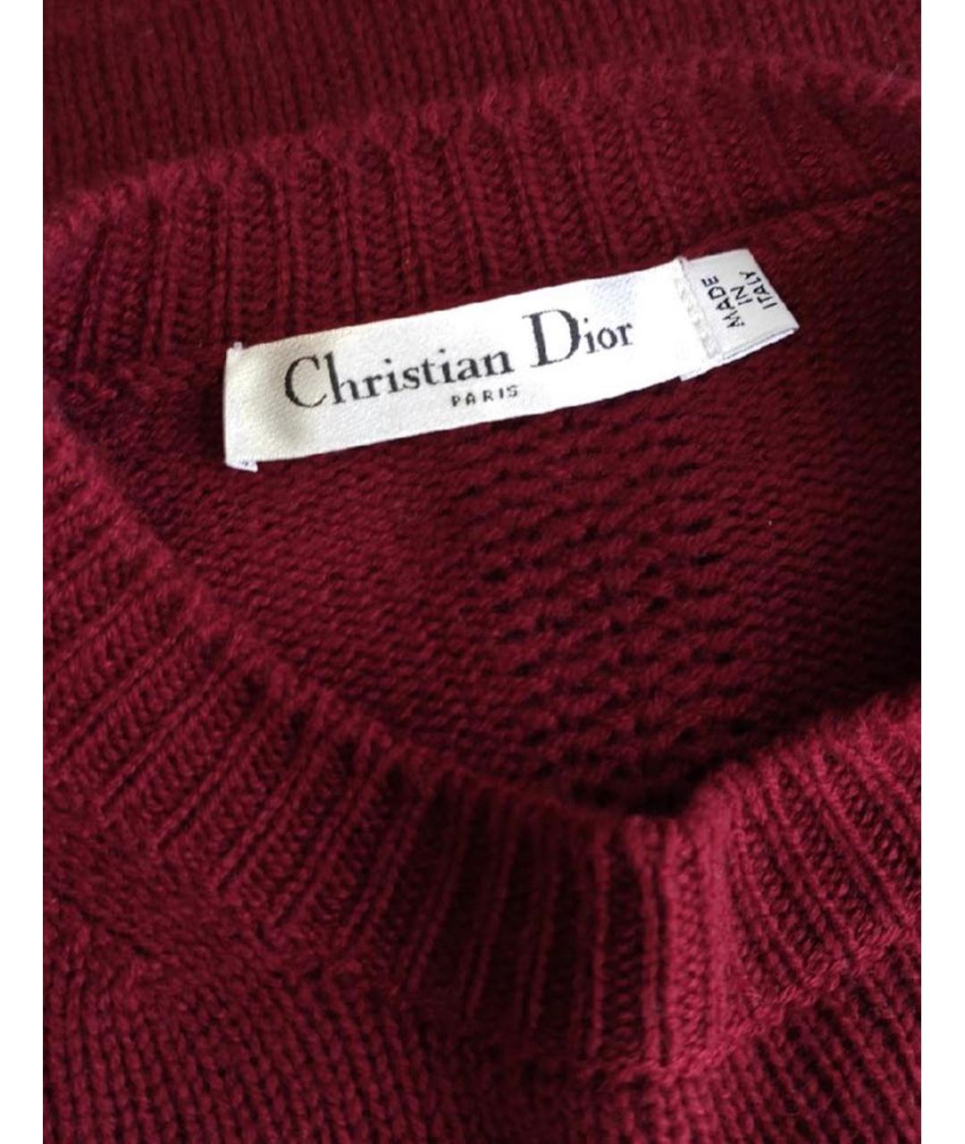 CHRISTIAN DIOR PRE-OWNED Бордовый кашемировый джемпер / свитер, фото 3