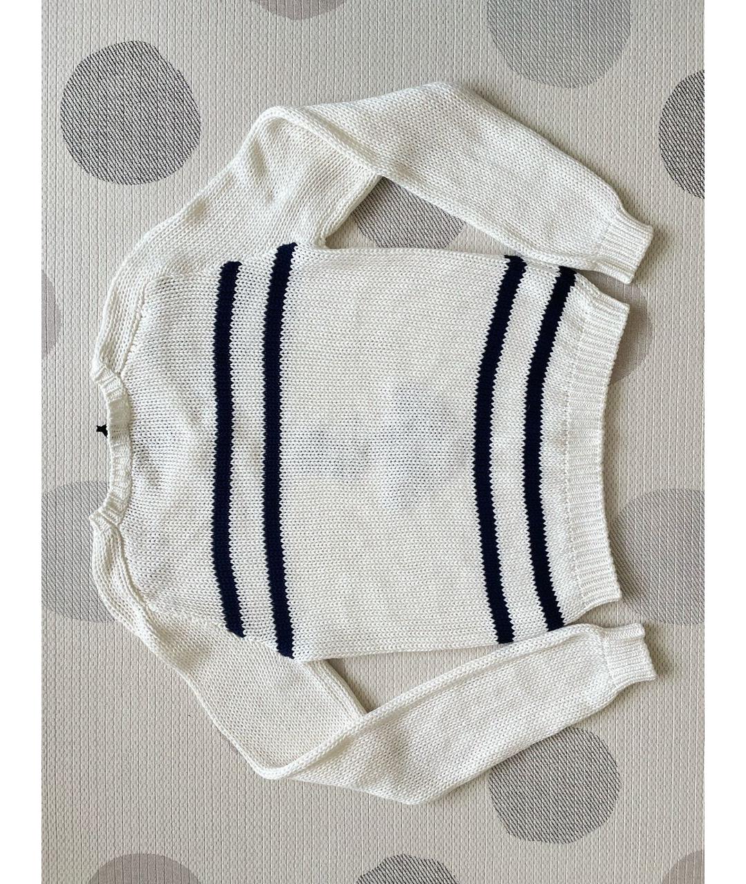 BLUE LES COPAINS Белый хлопковый джемпер / свитер, фото 2