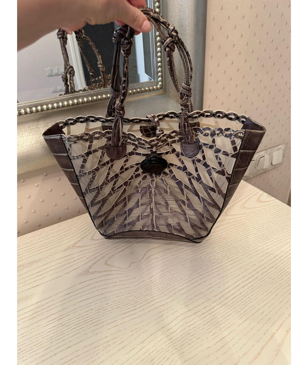 GIORGIO ARMANI Коричневая сумка с короткими ручками, фото 9