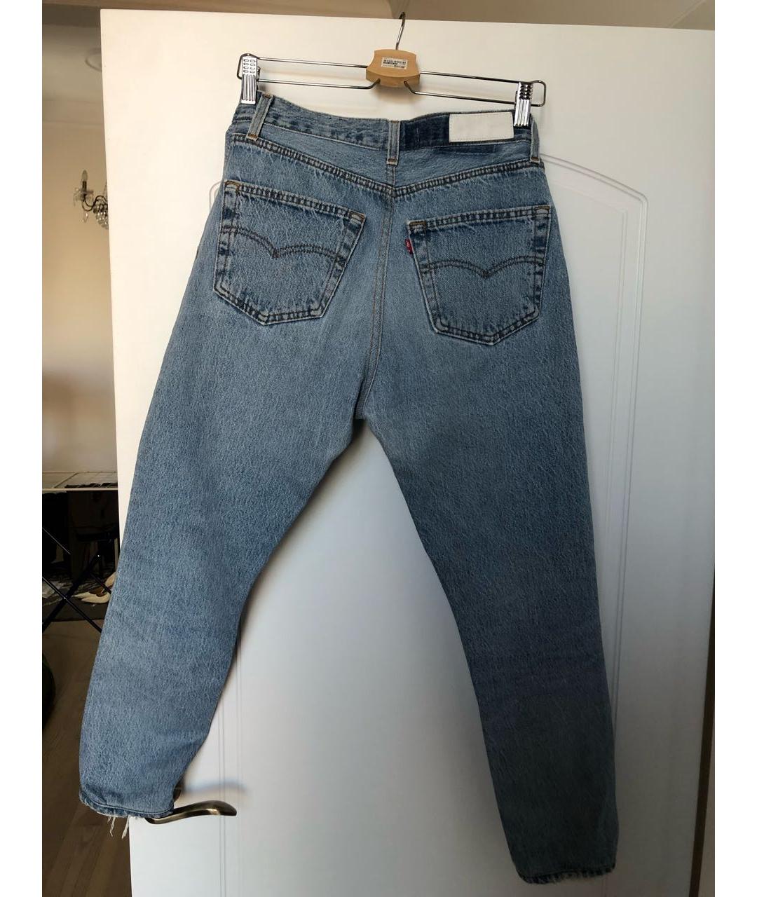 RE/DONE Голубые хлопковые джинсы слим, фото 2
