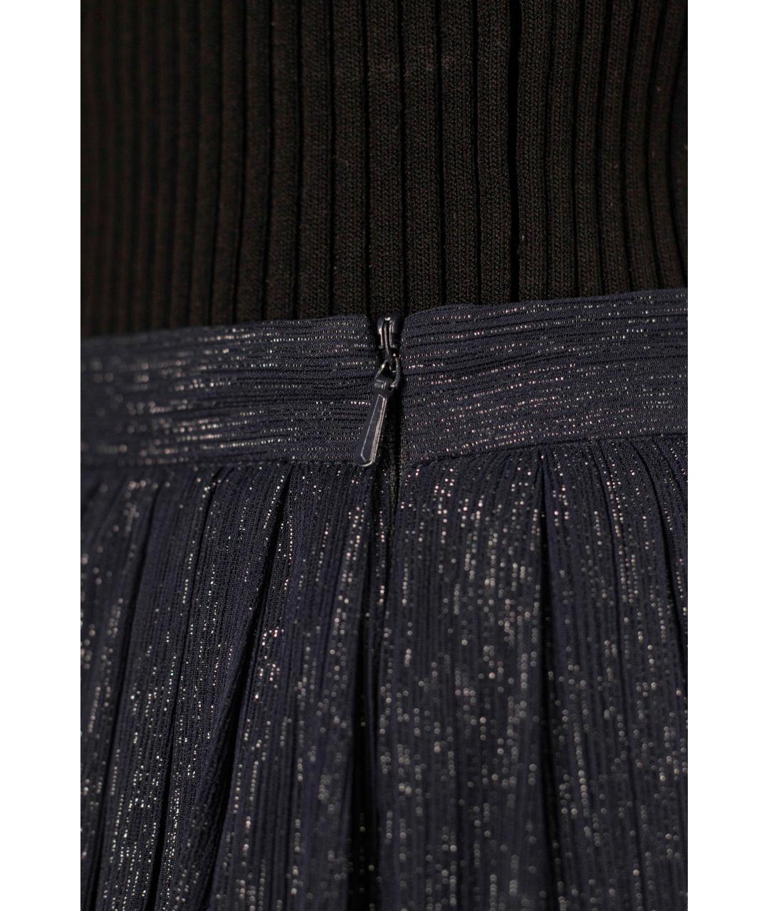MAX MARA STUDIO Синяя полиэстеровая юбка миди, фото 4