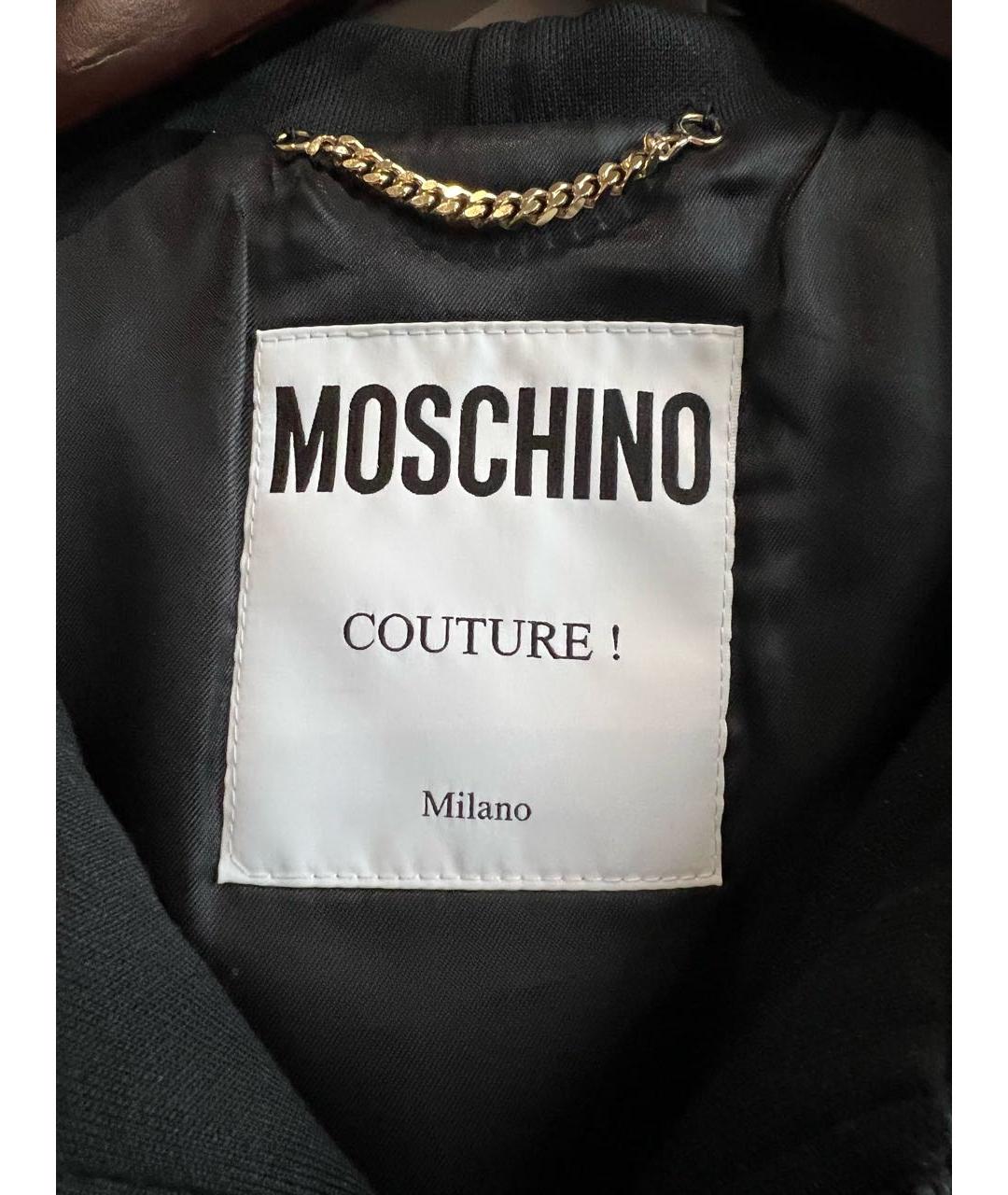 MOSCHINO Черное шерстяное пальто, фото 4