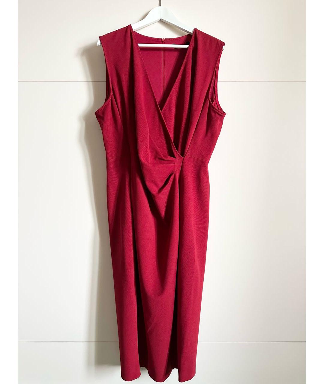 MARINA RINALDI Красное вискозное коктейльное платье, фото 6
