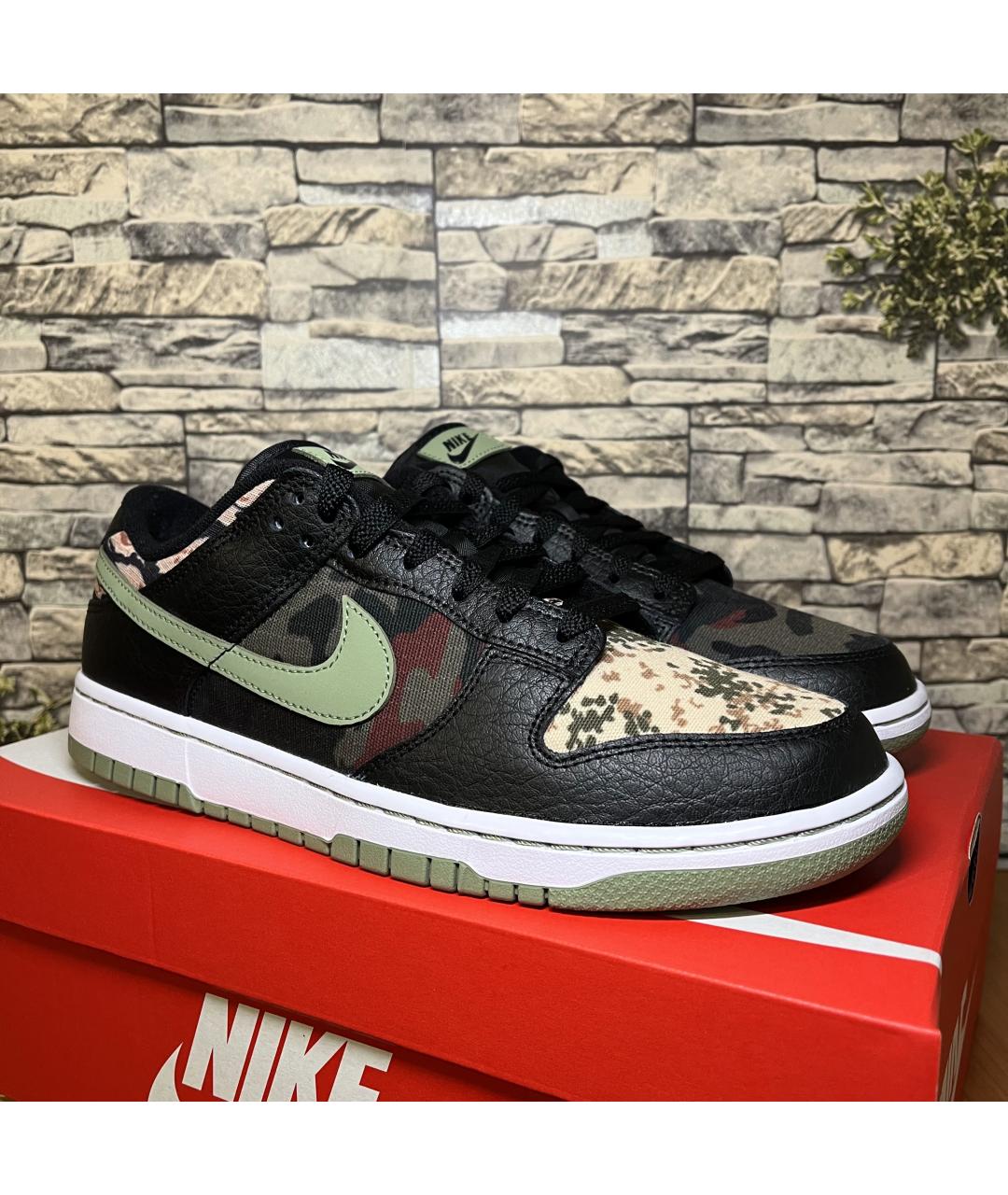 NIKE Черные кожаные низкие кроссовки / кеды, фото 3