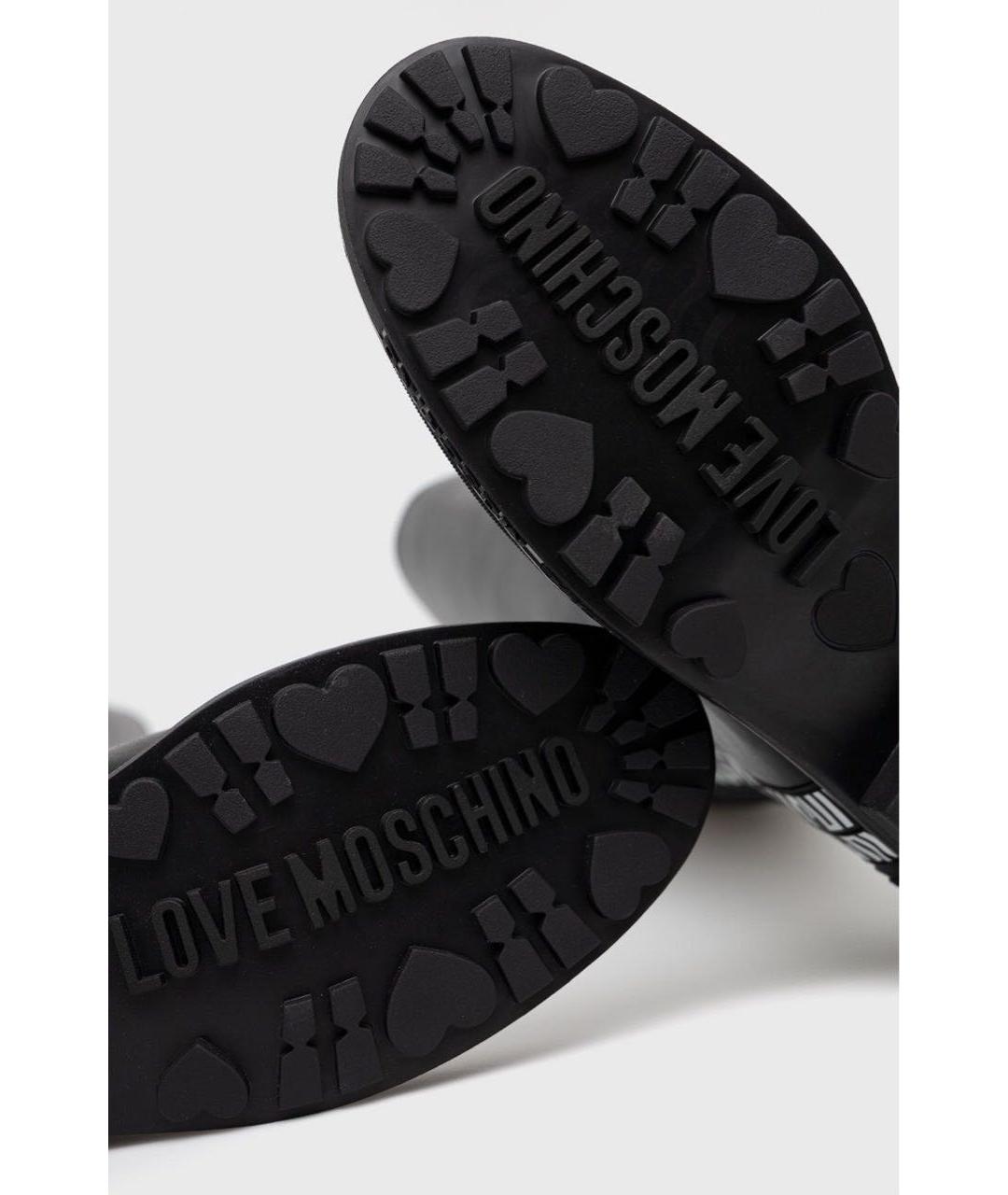 LOVE MOSCHINO Черные кожаные сапоги, фото 5