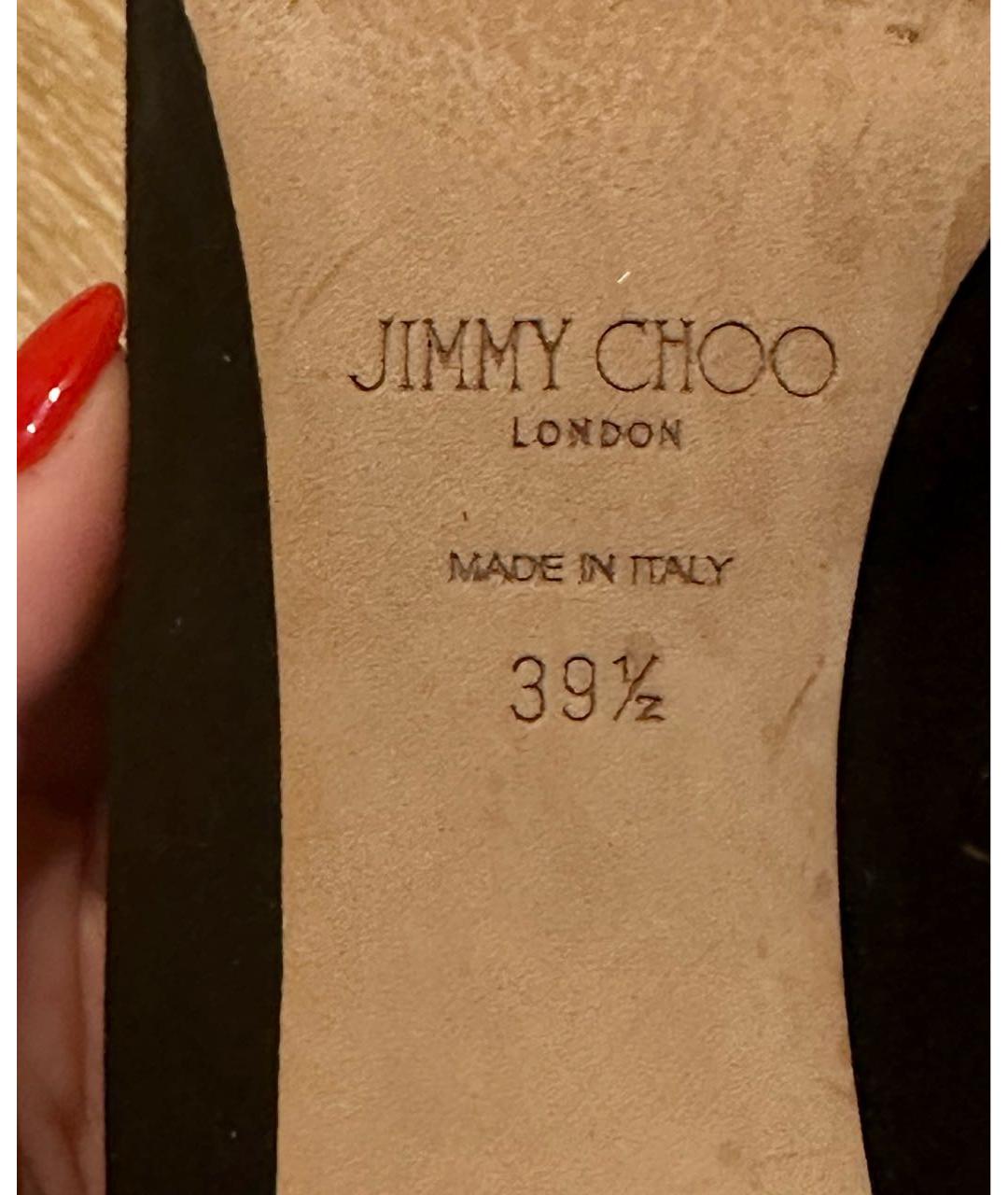 JIMMY CHOO Черные замшевые туфли, фото 5