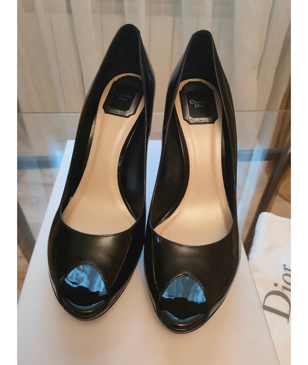 CHRISTIAN DIOR Черные туфли из лакированной кожи, фото 2