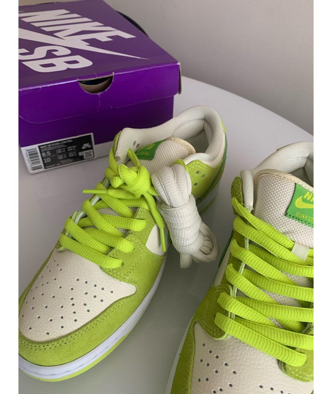 NIKE Салатовые замшевые низкие кроссовки / кеды, фото 6