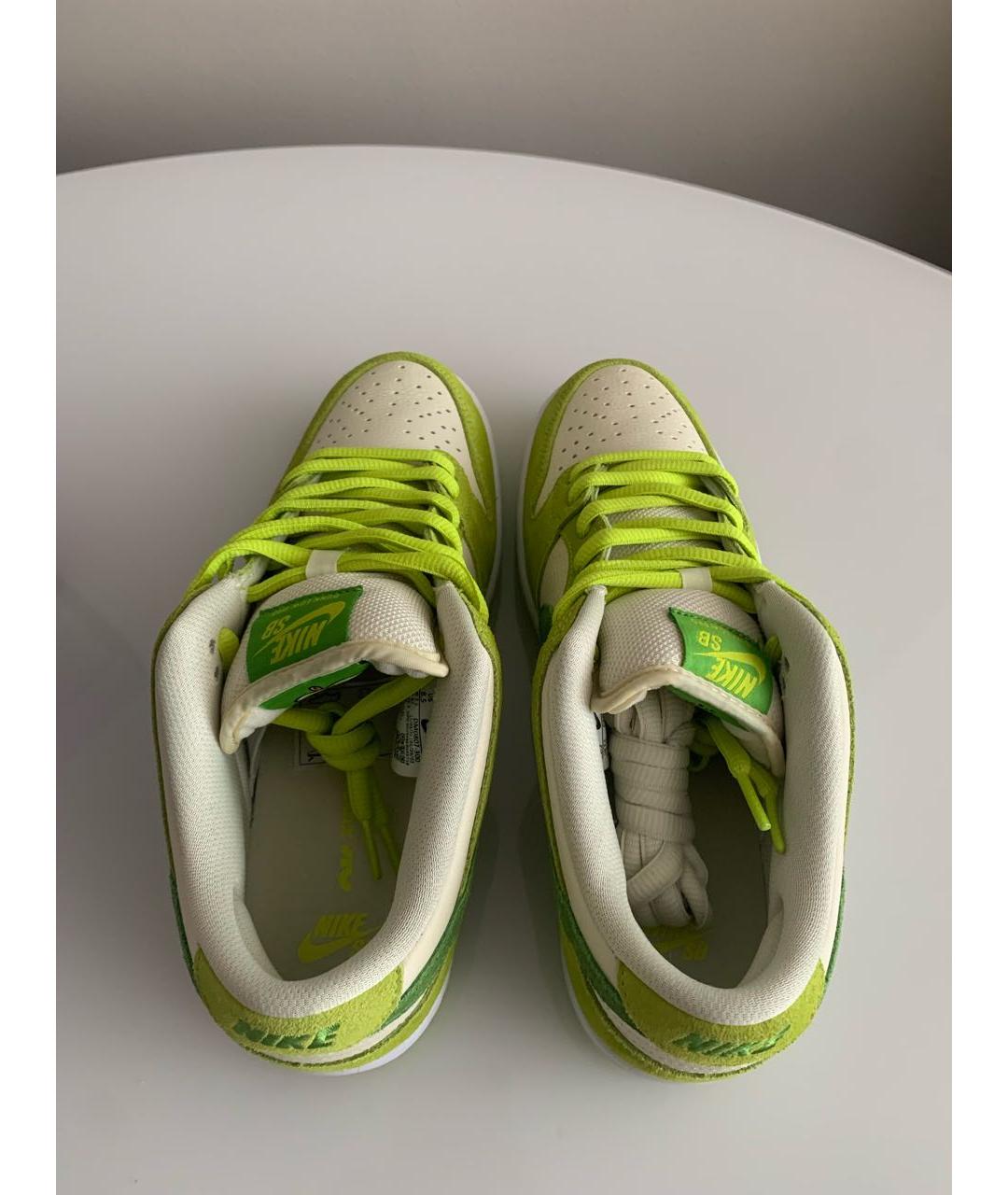 NIKE Салатовые замшевые низкие кроссовки / кеды, фото 3