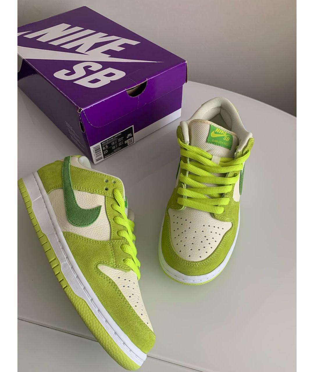 NIKE Салатовые замшевые низкие кроссовки / кеды, фото 5