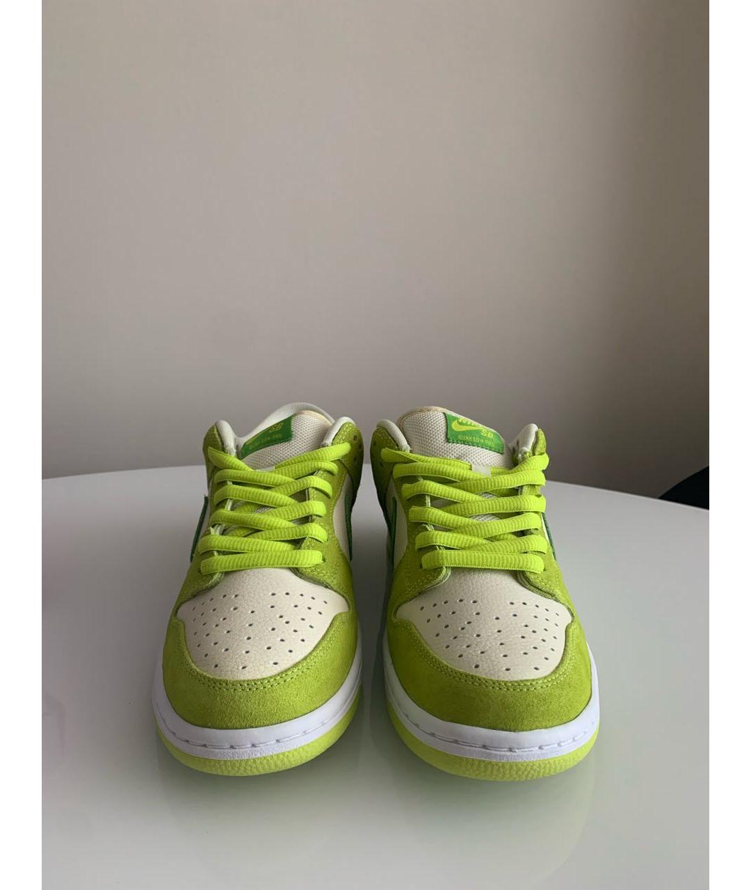 NIKE Салатовые замшевые низкие кроссовки / кеды, фото 2