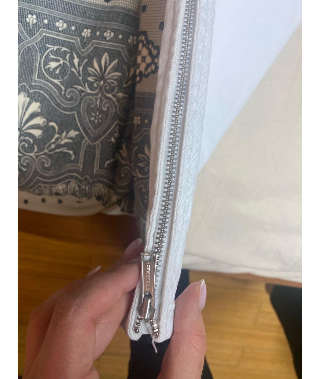 DSQUARED2 Белые хлопко-эластановые джинсы слим, фото 6