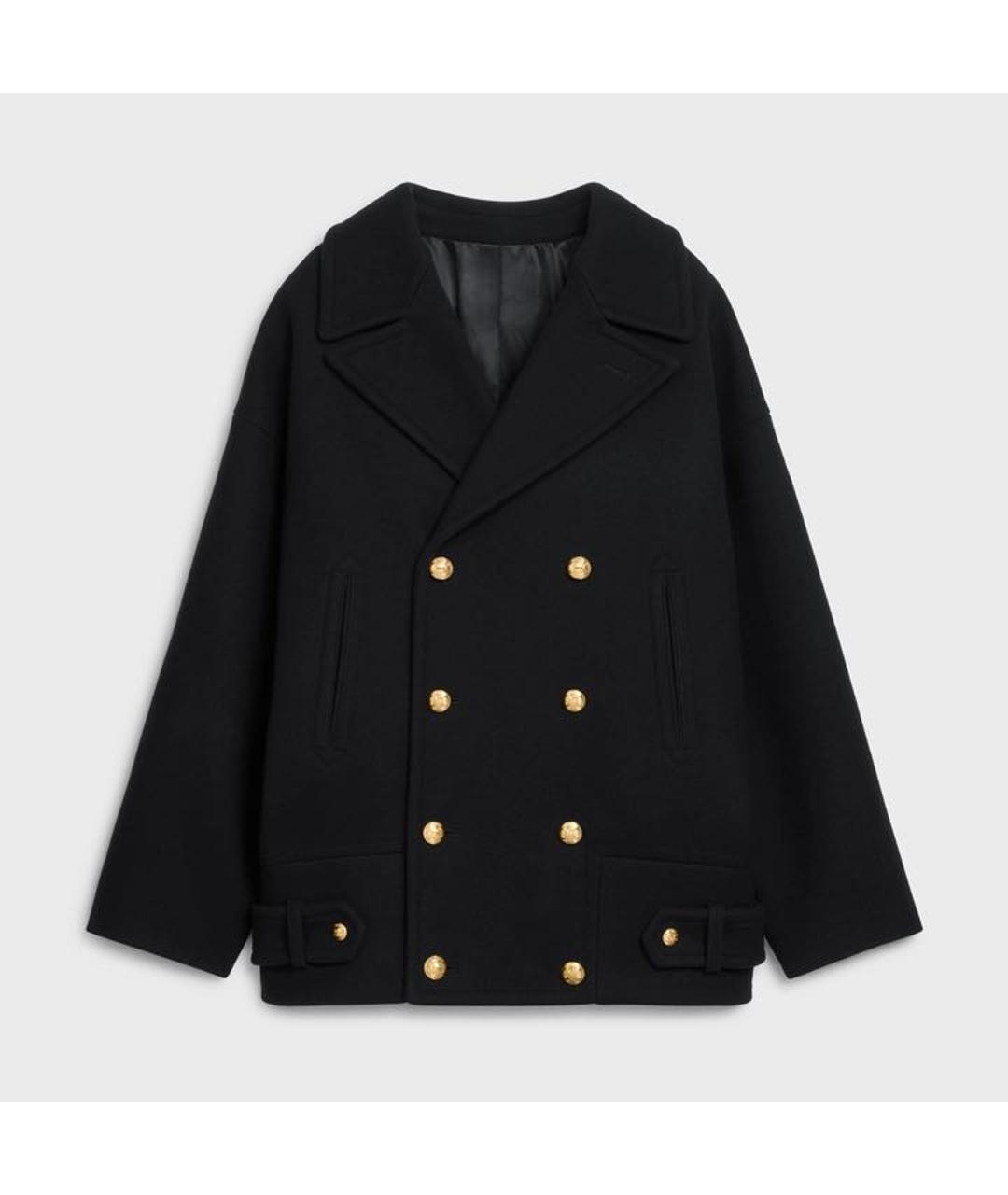 CELINE PRE-OWNED Черное шерстяное пальто, фото 4